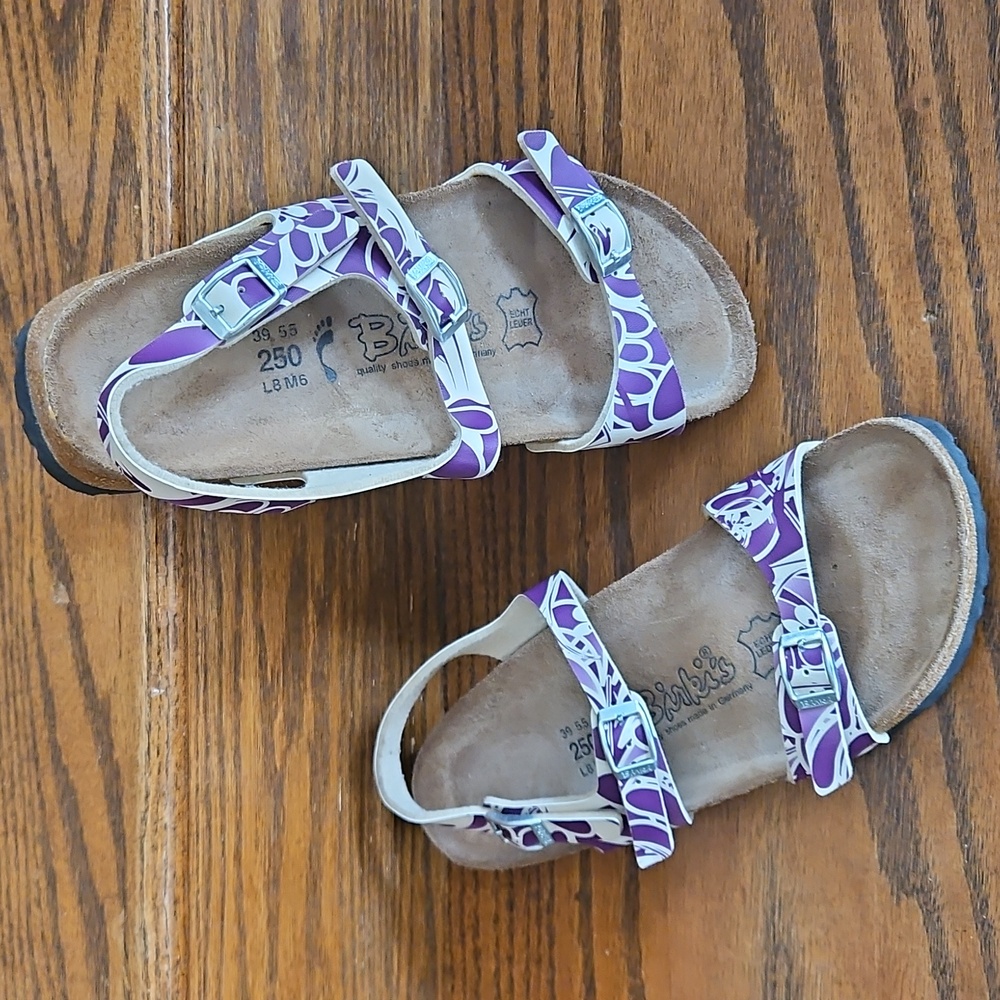 Birki's by Birkenstock Purple and Cream Sandals